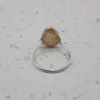 Rutilated Quartz 925 Silver Bezel Simple Ring For Women