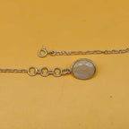 Rainbow Moonstone Chalcedony 925 Silver Boho Necklace Wholesale