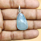 Natural Chalcedony 925 Silver Pendant Necklace