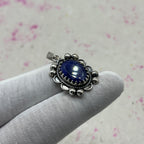 Dyed Sapphire 925 Sterling Silver Handmade Pendant | Artisan Boho Jewelry