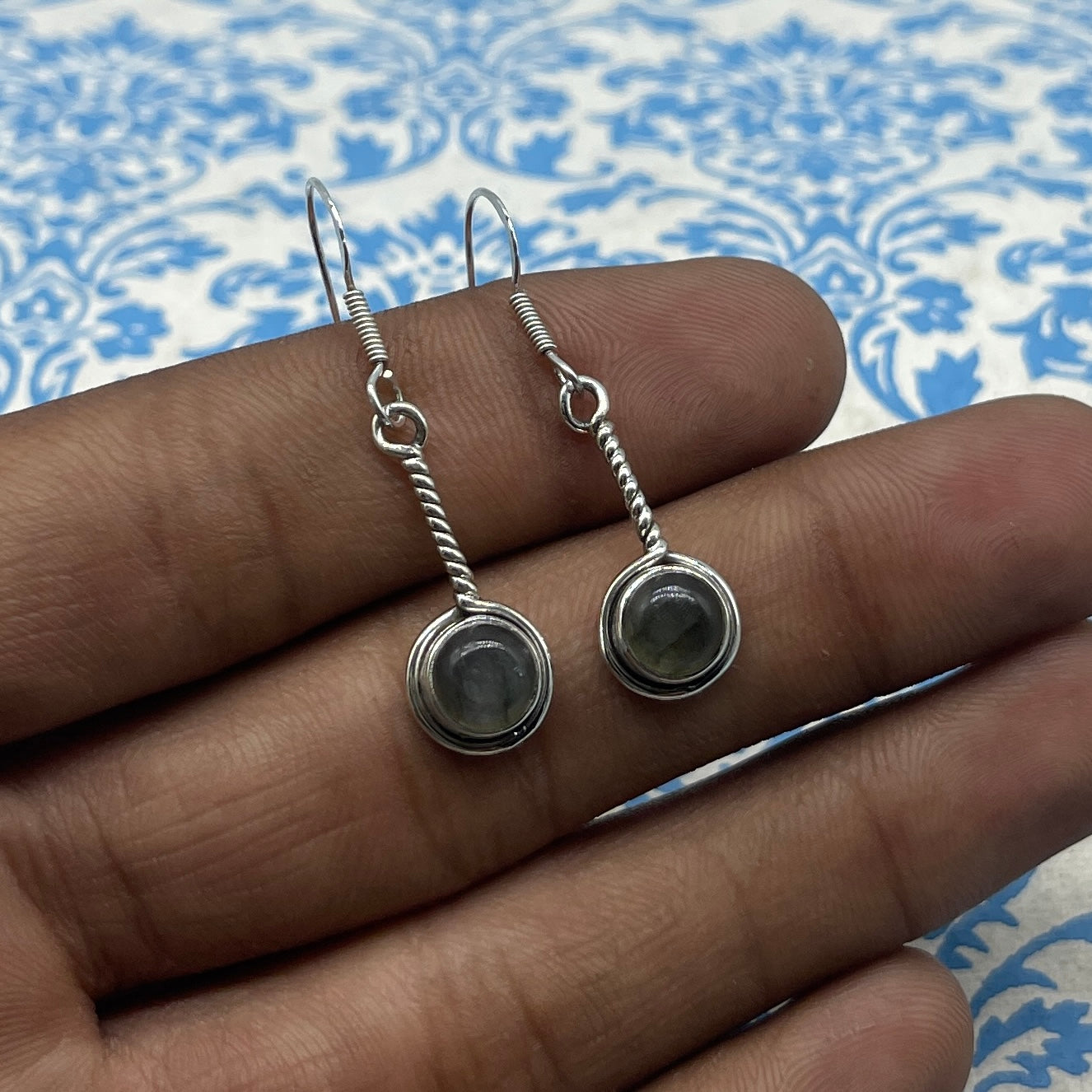 Natural Labradorite 925 Sterling Silver Earrings – Fine Handcrafted Jewelry