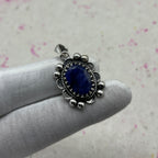 Dyed Sapphire 925 Sterling Silver Handmade Pendant | Artisan Boho Jewelry