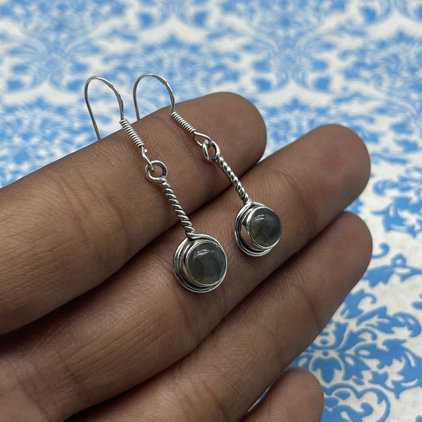 Natural Labradorite 925 Sterling Silver Earrings – Fine Handcrafted Jewelry