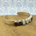 Classic Handmade 925 Sterling Silver Druzy & Moonstone  Bracelet Timeless Design