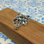 Amethyst & Blue Topaz Dual Stone Pendant – Handmade 925 Silver Designer Bohemian Jewelry