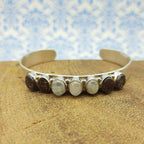 Classic Handmade 925 Sterling Silver Druzy & Moonstone  Bracelet Timeless Design