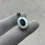Dyed Emerald 925 Sterling Silver Handmade Pendant | Classic Tribal Pendant