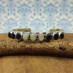 Moonstone n Amethyst Oval Shape Bracelet Handmade 925 Sterling Silver Fine Jewelry