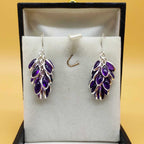 Artisan 925 Silver Amethyst Stone Statement Earrings
