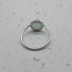 Chalcedony 925 Silver Bezel Simple Ring For Women