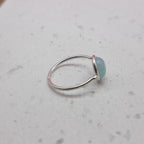 Chalcedony 925 Silver Bezel Simple Ring For Women