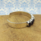 Moonstone n Amethyst Oval Shape Bracelet Handmade 925 Sterling Silver Fine Jewelry