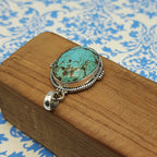 Turquoise Tribal Pendant – Handmade 925 Silver Nepali Boho Artisan Design