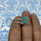 925 Sterling Silver Turquoise Oval Earrings