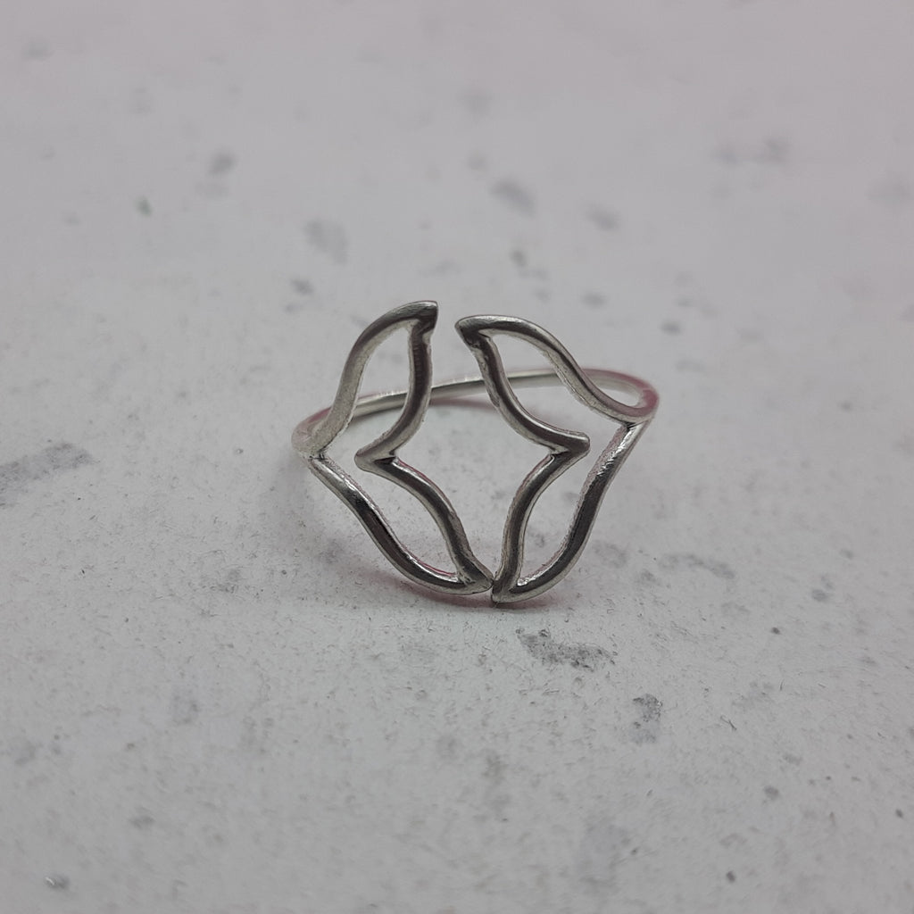 Dolphin Fin Design Solid 925 Silver Handmade Ring