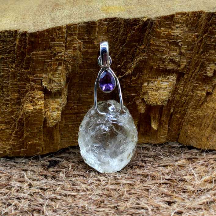 Raw Citrine 925 Silver Wire Wrapped Boho Pendant Necklace