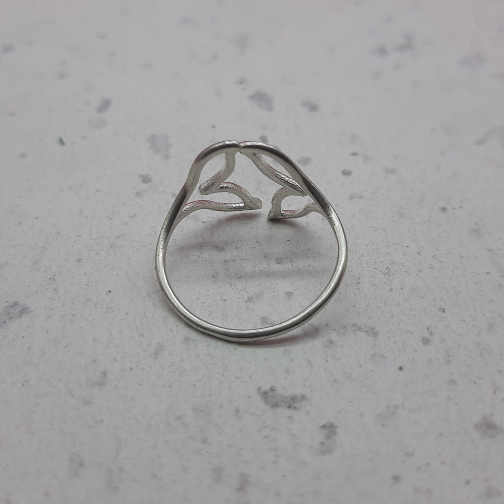 Dolphin Fin Design Solid 925 Silver Handmade Ring