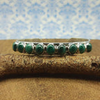 Natural Malachite Oval Shape Bracelet Handmade 925 Sterling Silver Jewelry