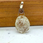Raw Citrine 925 Silver Wire Wrapped Boho Pendant Necklace