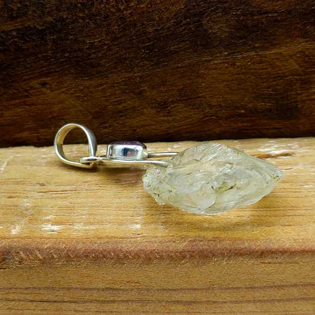 Raw Citrine 925 Silver Wire Wrapped Boho Pendant Necklace