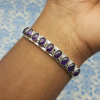 Classic Handmade 925 Sterling Silver Amethyst Bracelet Timeless Design