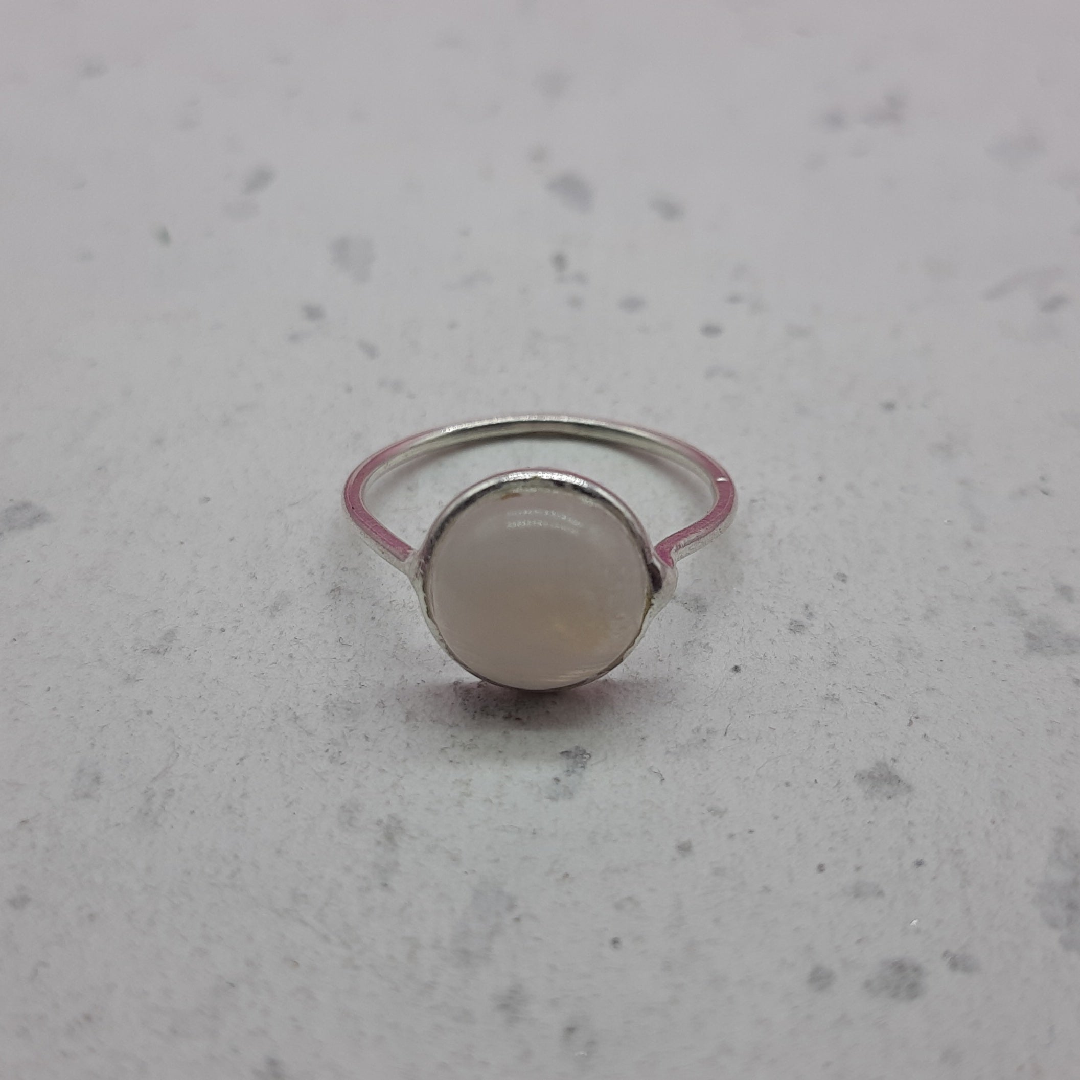 Moonstone 925 Silver Bezel Simple Ring For Women