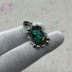 Glass Resin 925 Sterling Silver Handmade Pendant | Minimal Artistic Jewelry