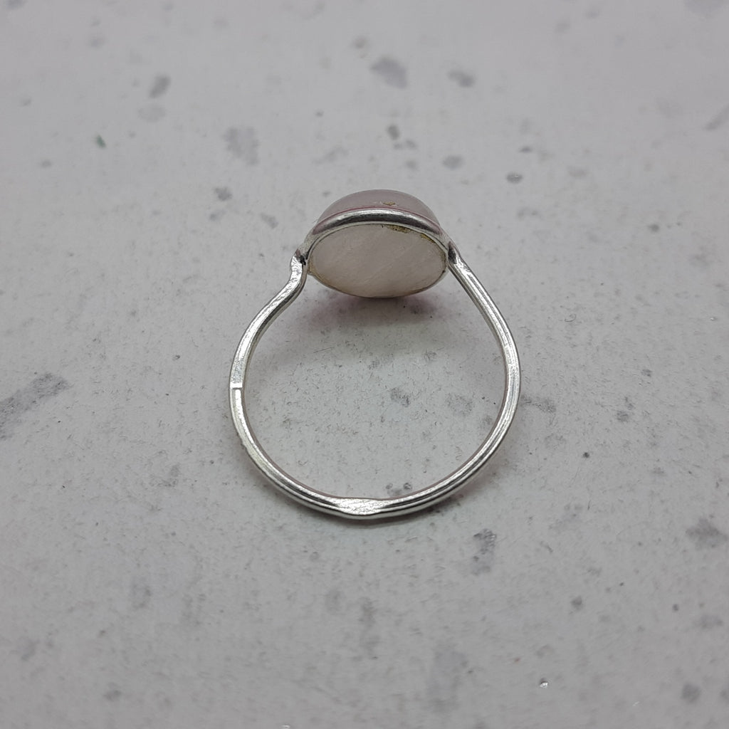 Moonstone 925 Silver Bezel Simple Ring For Women