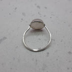 Moonstone 925 Silver Bezel Simple Ring For Women