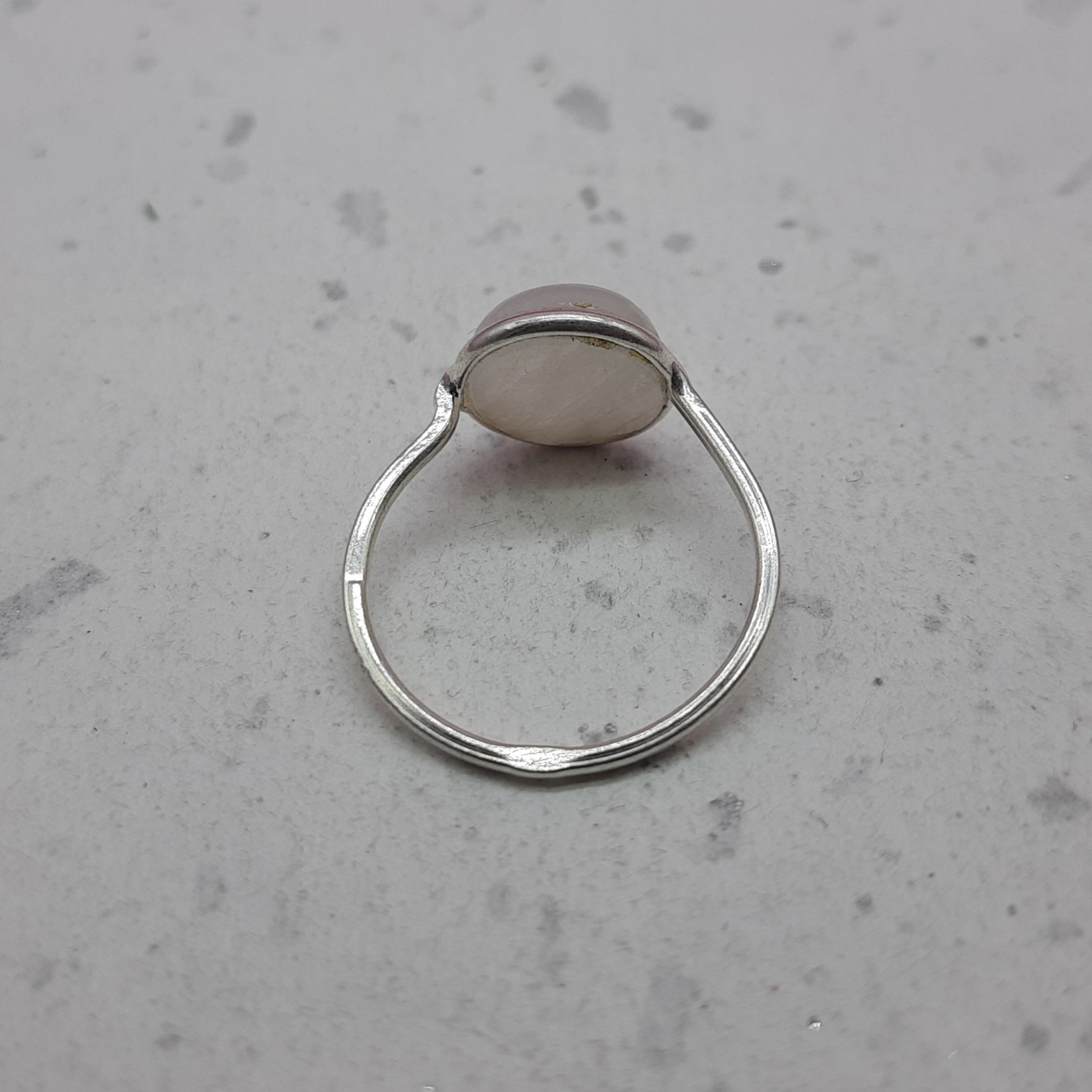 Moonstone 925 Silver Bezel Simple Ring For Women