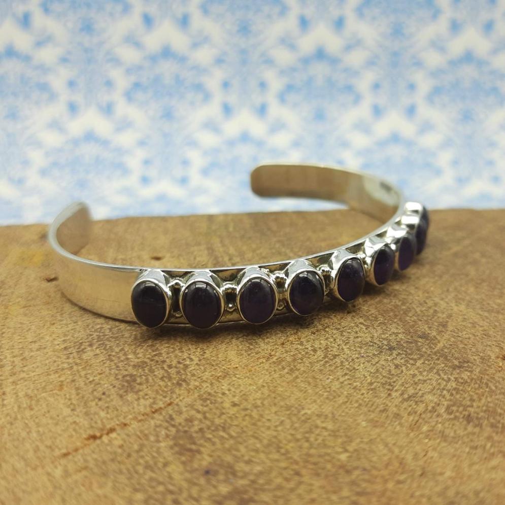 Classic Handmade 925 Sterling Silver Amethyst Bracelet Timeless Design