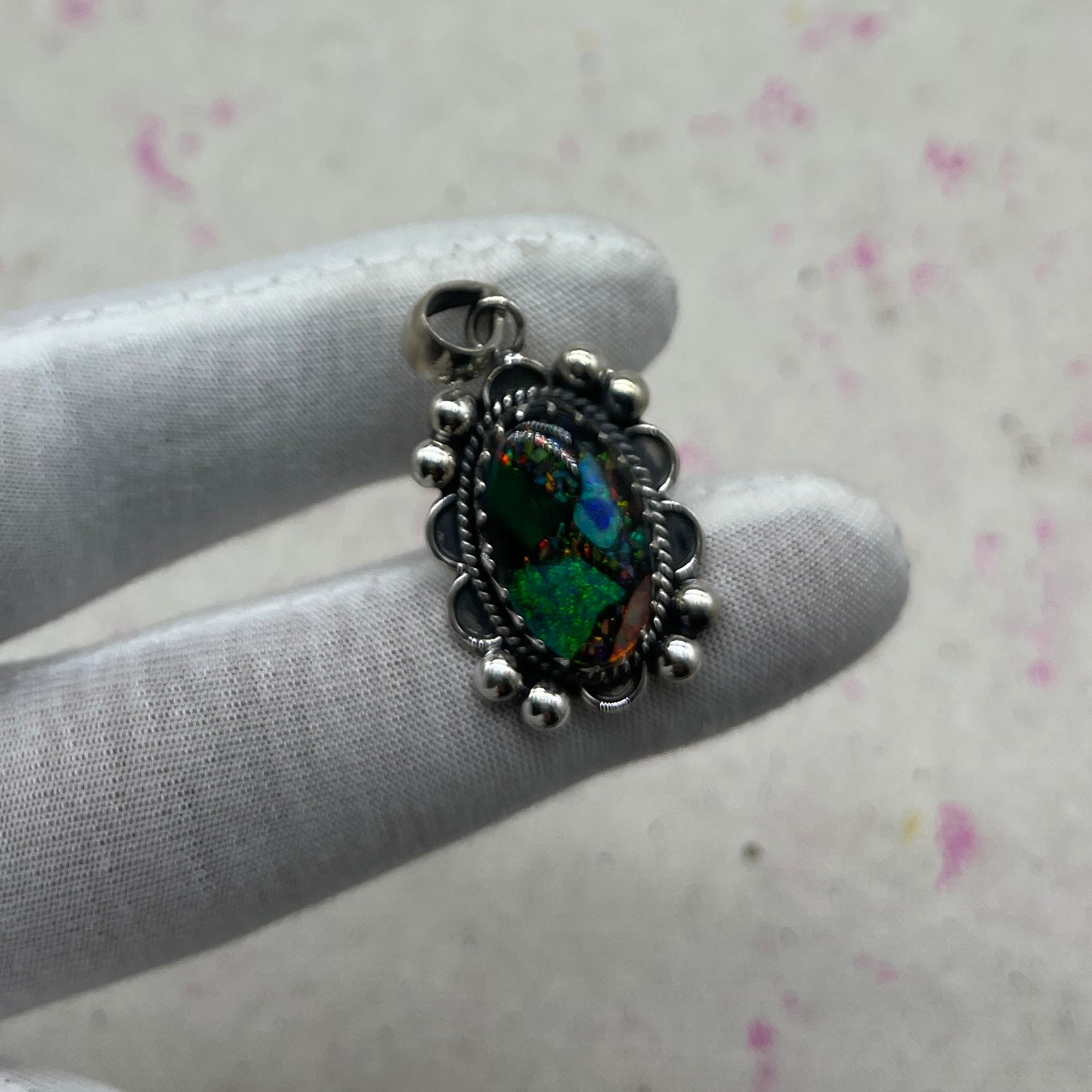 Glass Resin 925 Sterling Silver Handmade Pendant | Minimal Artistic Jewelry