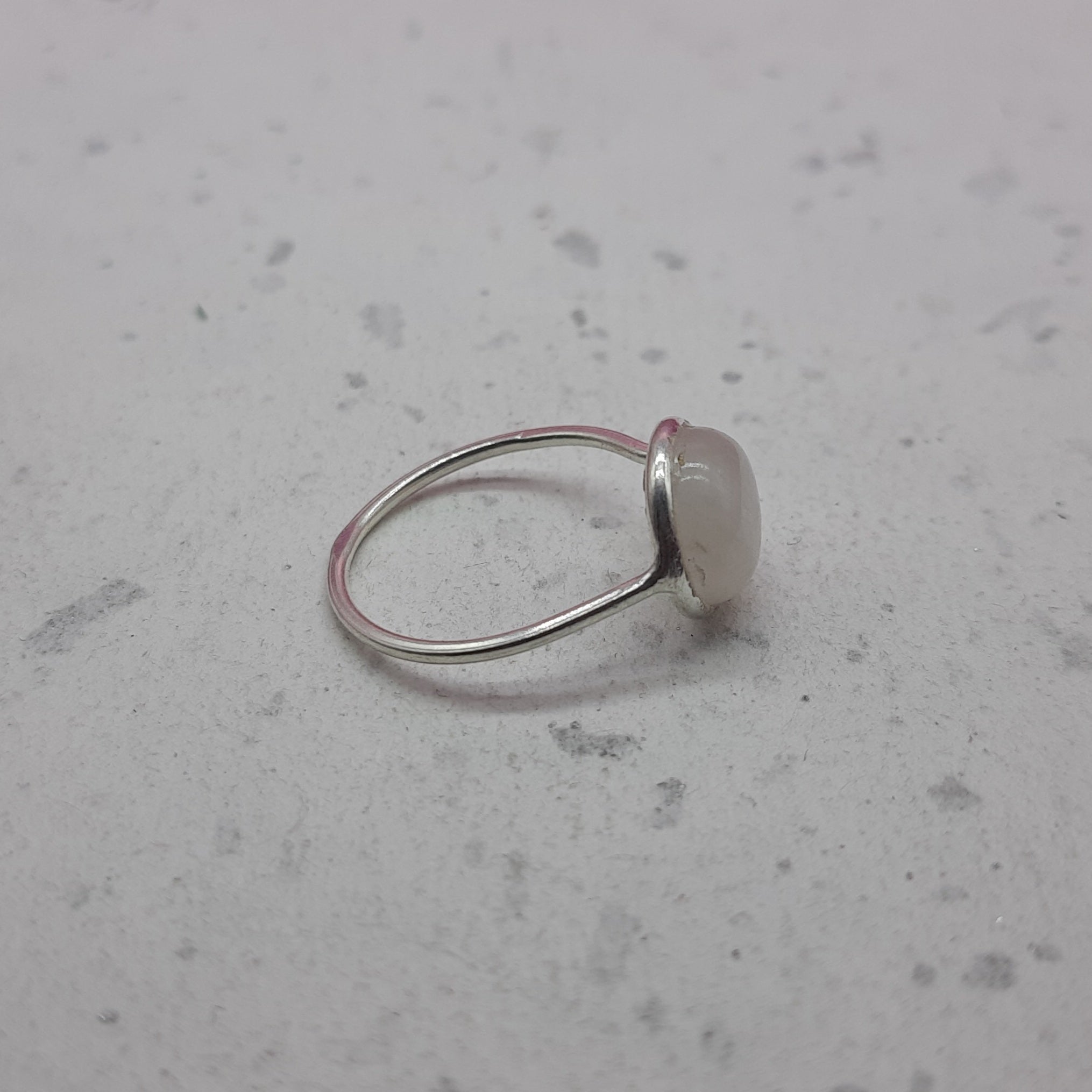 Moonstone 925 Silver Bezel Simple Ring For Women