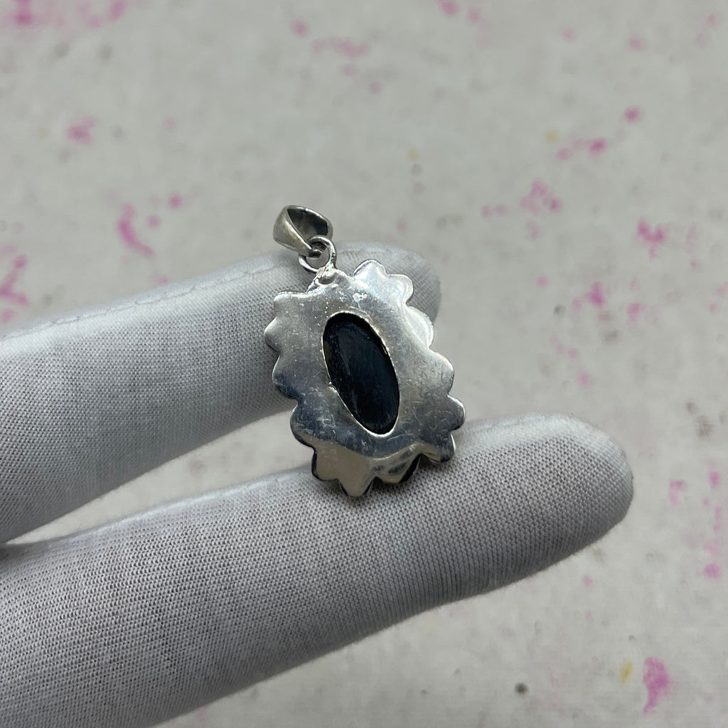 Glass Resin 925 Sterling Silver Handmade Pendant | Minimal Artistic Jewelry