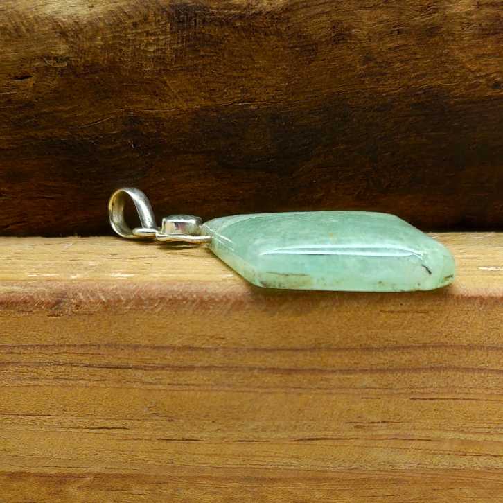 Amazonite 925 Silver Wire Wrapped Boho Pendant Necklace