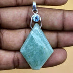 Amazonite 925 Silver Wire Wrapped Boho Pendant Necklace
