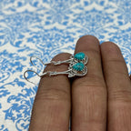 Natural Turquoise 925 Sterling Silver Earrings – Fine Handcrafted Jewelry