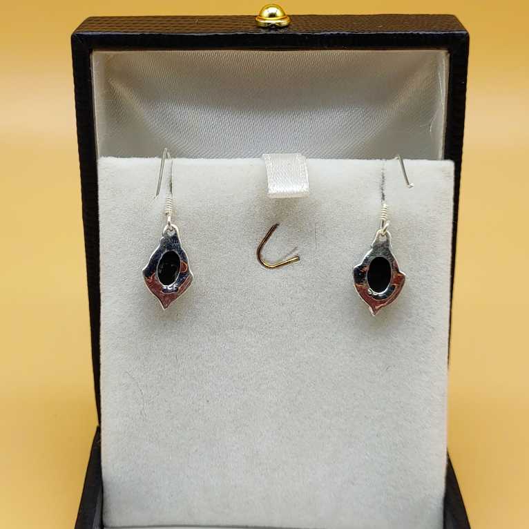 925 Sterling Silver Black Onyx Statement Earrings