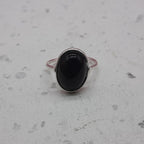 Black Onyx 925 Silver Bezel Simple Ring For Women