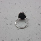 Black Onyx 925 Silver Bezel Simple Ring For Women