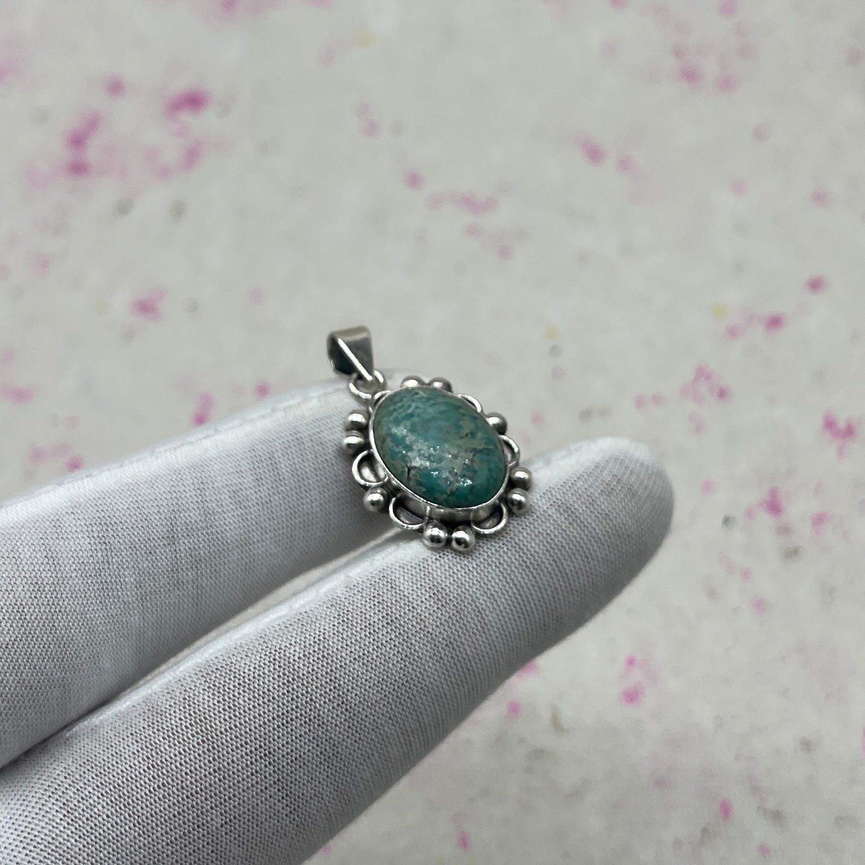 Tibet Turquoise 925 Sterling Silver Handmade Pendant | Vintage Tribal Pendant