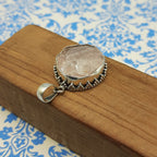 Rose Quartz Love Pendant – Handmade 925 Silver Romantic Bohemian Jewelry