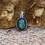 Titanium Druzy 925 Silver Dainty Chain Pendant Necklace