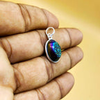 Titanium Druzy 925 Silver Dainty Chain Pendant Necklace