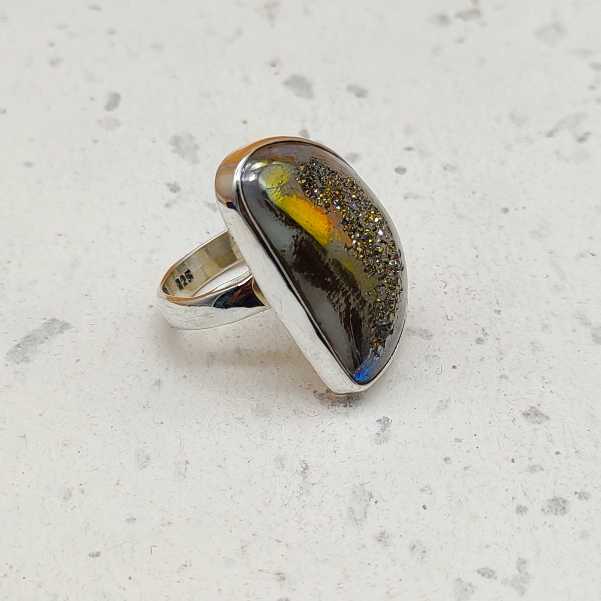 Fancy Shape Window Druzy Gemstone Designer 925 Sterling Silver Ring