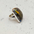 Fancy Shape Window Druzy Gemstone Designer 925 Sterling Silver Ring