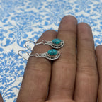 925 Silver Turquoise Gemstone Earring - Natural Oval Gemstone