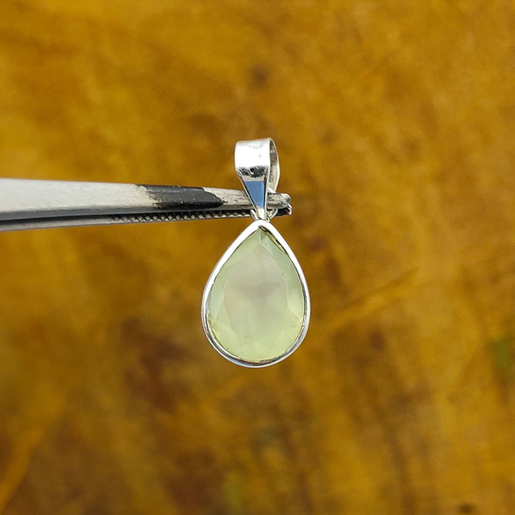 Prehnite Nepali Bohemian Handmade Silver Pendant