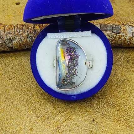 Fancy Shape Window Druzy Gemstone Designer 925 Sterling Silver Ring