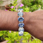 Artisan Blue Mystic Topaz Nepali Work Sterling Silver Bracelet